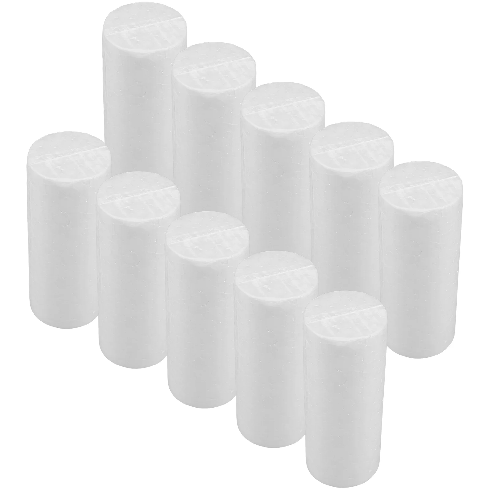 10Pcs White Foam Cylinders For Christmas Crafts Polystyrene Foam Tubes For Diy Decorations Crafting And Modeling 10 X 4 CM