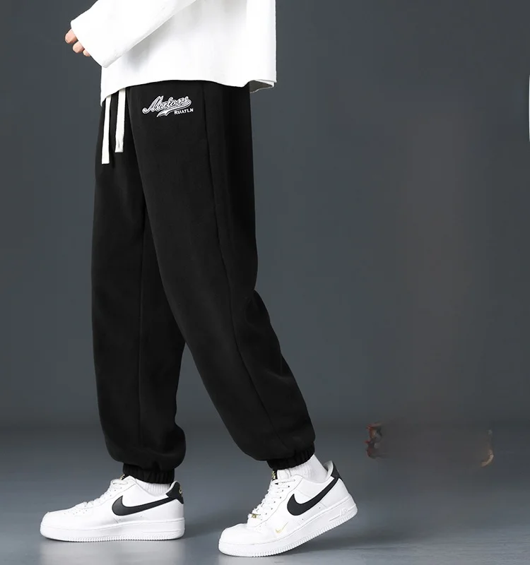 

Ultra-Thi Lamb Velvet Men's Winter Casual Sports Pants Loose Fit Trendy Large Size Sweatpants Straight Leg Long Trousers