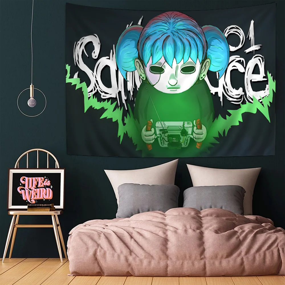 Sally Face Cartoon Tapestry Art Science Fiction Room Home Decor Wall Hanging Sheets