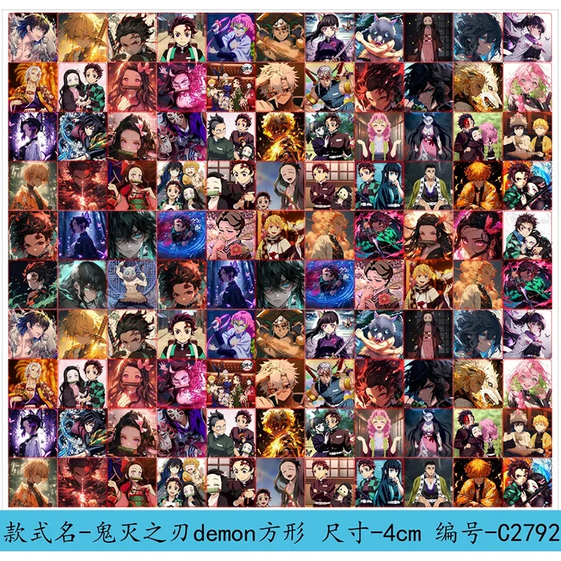 Parche de Material de música mecedora hecho a mano, colección de Demon Slayer cuadrado acrílico de dibujos animados de Anime, personajes creativos bonitos, superventas