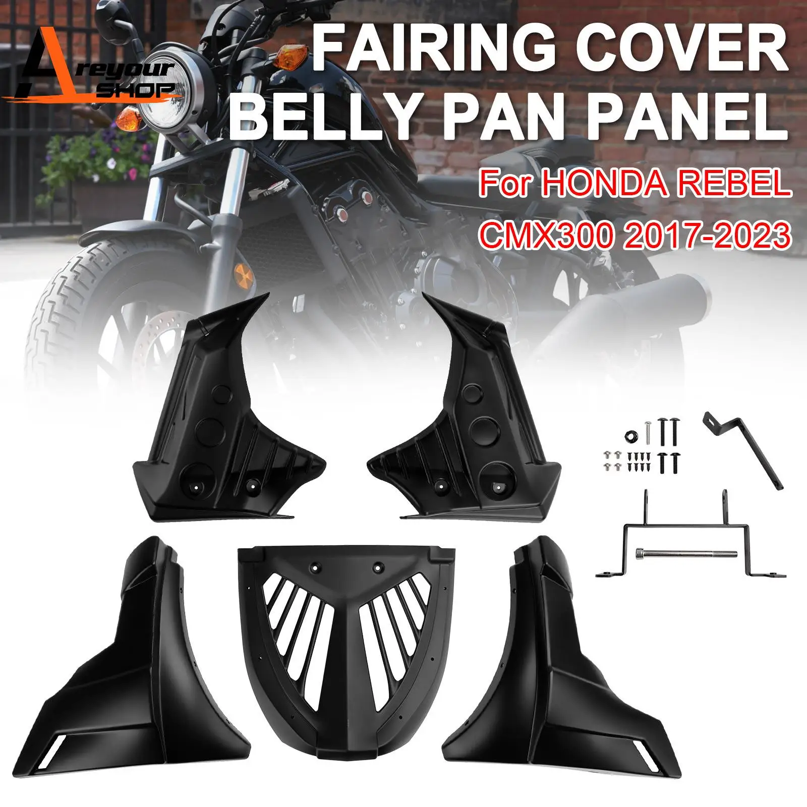 

FAIRING COVER BELLY PAN PANEL ENGINE GUARD FOR HONDA REBEL CMX 300 2017-2023