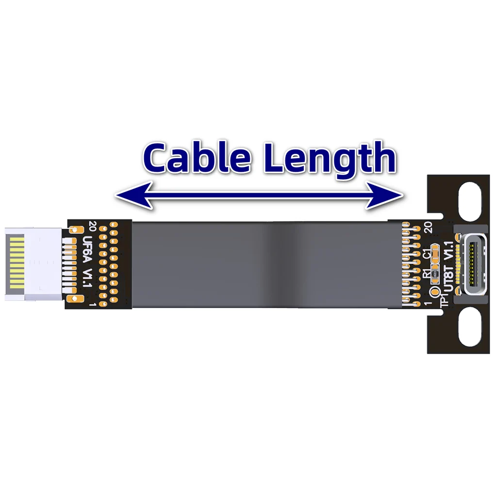 1pc USB 3,2 Typ C Buchse Auf Typ E Stecker Verlängerung Adapter Kabel Interne USB 3,2 Flache Kabel USB-C zu 19P/20Pin Konverter Kabel – Detail 1