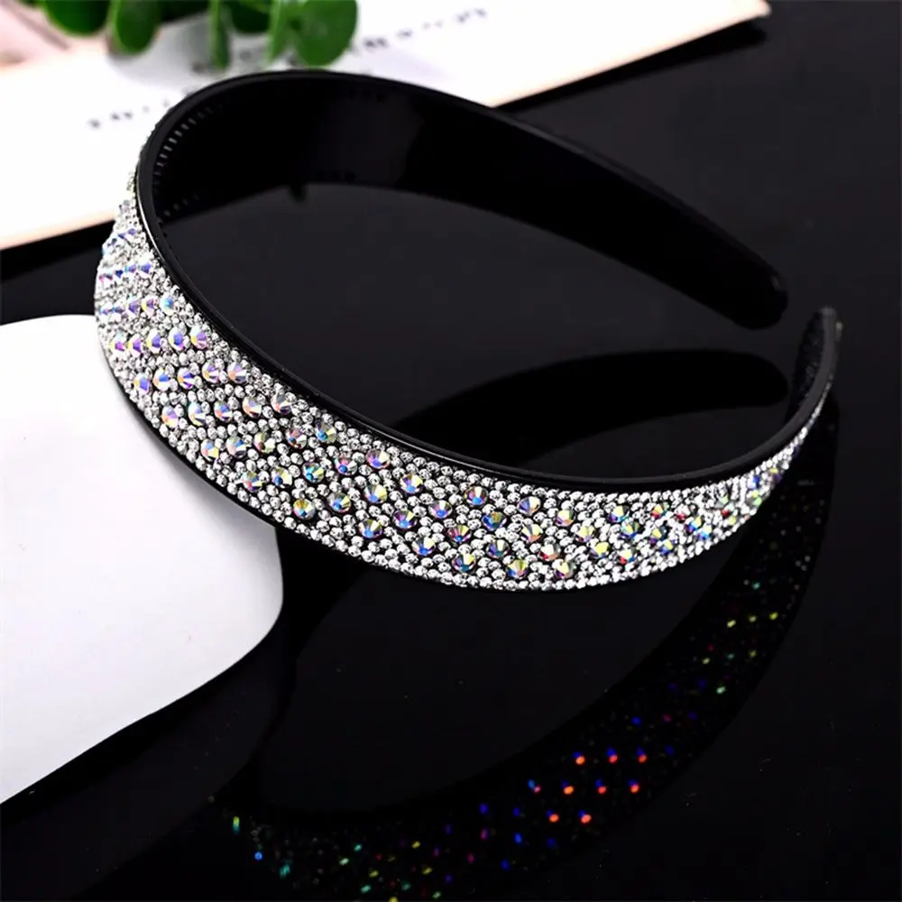 

Elegant Retro U-Shape Girl Wash Face Resin Korean Style Headwear Rhinestone Headband Female Hairbands Wide Hair Hoop