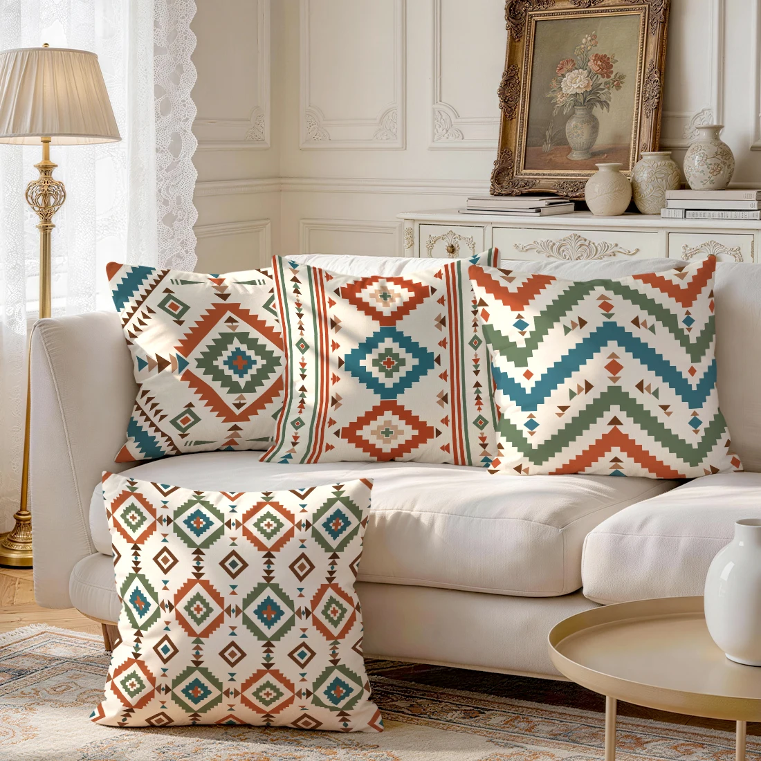 1/4pcs Bohemian Diamond Pattern Cushions Pillowcase Polyester Cushion Cover Throw Pillow Pillowcover Home Car Sofa Decor