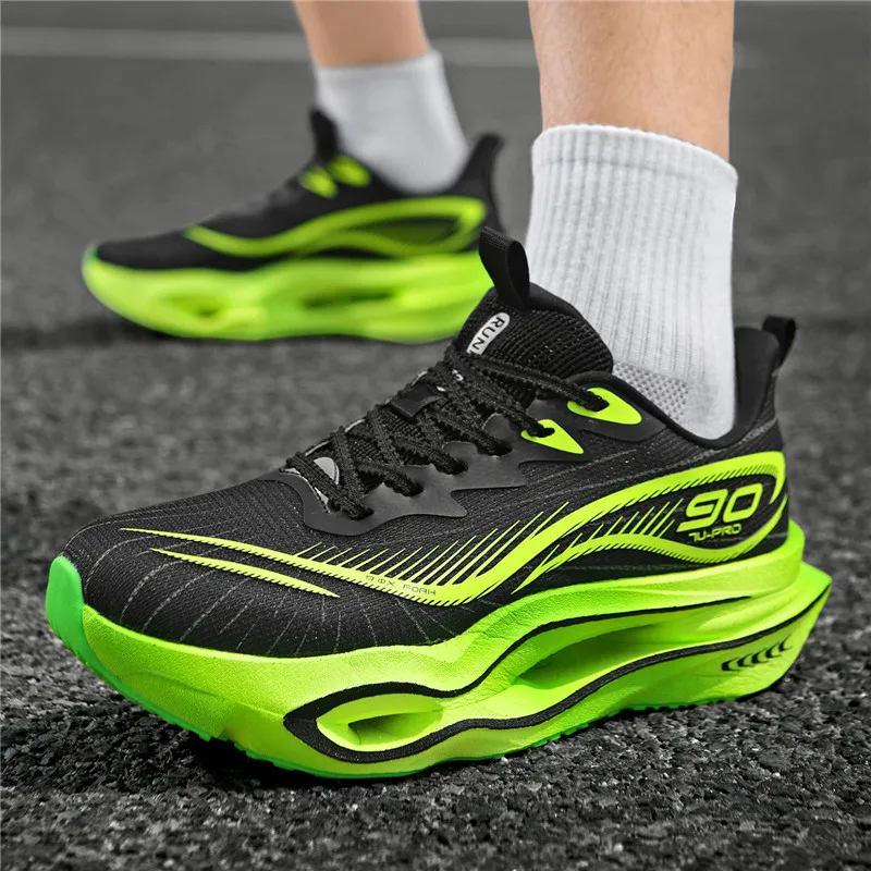Herren-Freizeitsportschuhe, trendige, dämpfende Laufschuhe mit dicker Sohle, atmungsaktive, leichte Sportschuhe aus Mesh-Material, Laufschuhe mit hoher Dämpfung und weicher Sohle, rutschfest und abriebfest, für Jugendliche und Studenten. – Detail 18