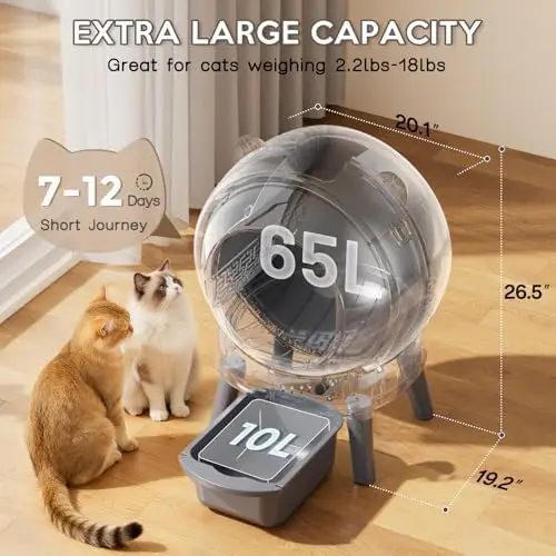 Self Cleaning Litter Box, Automatic Litter Box with App Control, Large Capacity for Multiple Cats, Noise & Odor