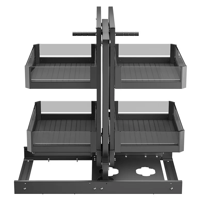 

Угловая выдвижная двухуровневая корзина-органайзер Little Monster для хранения посуды и кухонных принадлежностей