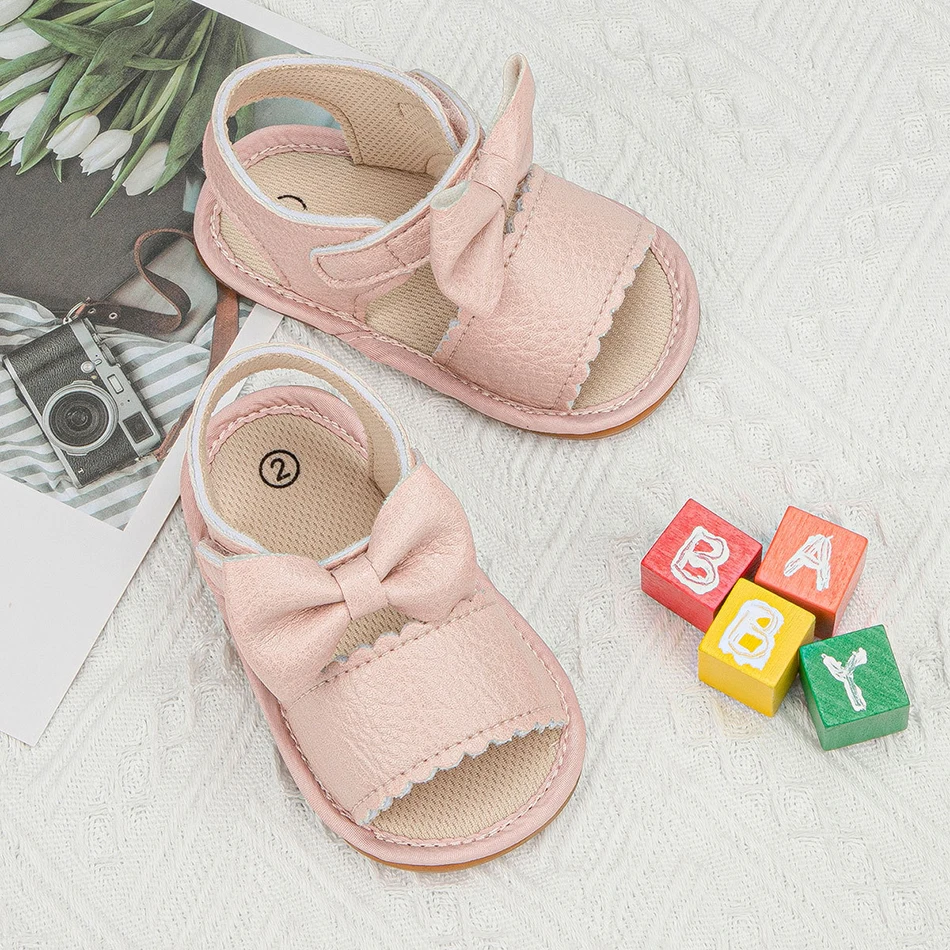 Premium Quality Soft Soled Anti Slippery Bowknot Baby Girls Summer Sandals Breathable and Cute Suitable Little Feet First Steps