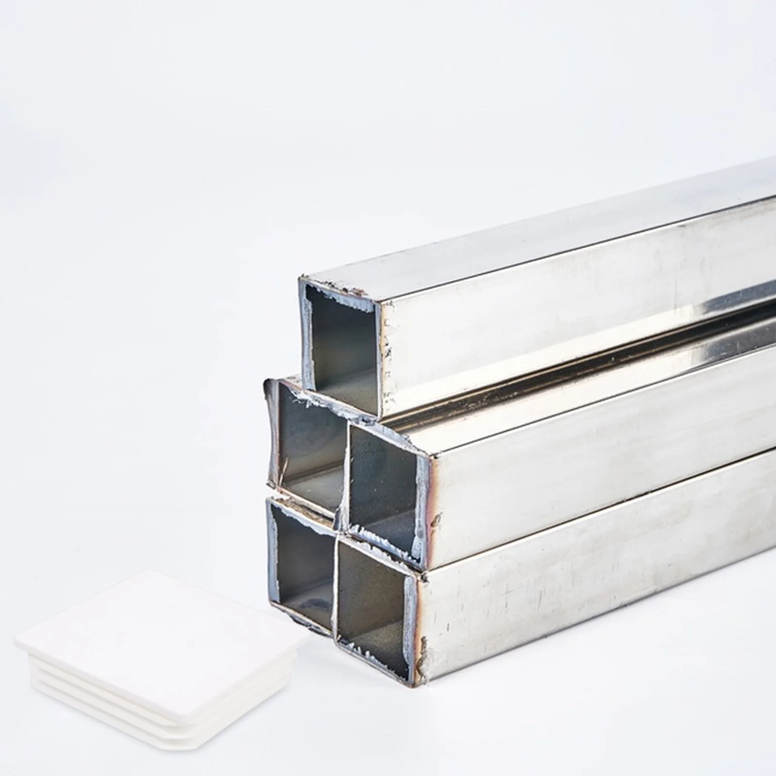 

4pcs Warning Column Cap 100x100mm White Square Post Caps Plastic ABS Fence Protector Sealing Metal Replacement