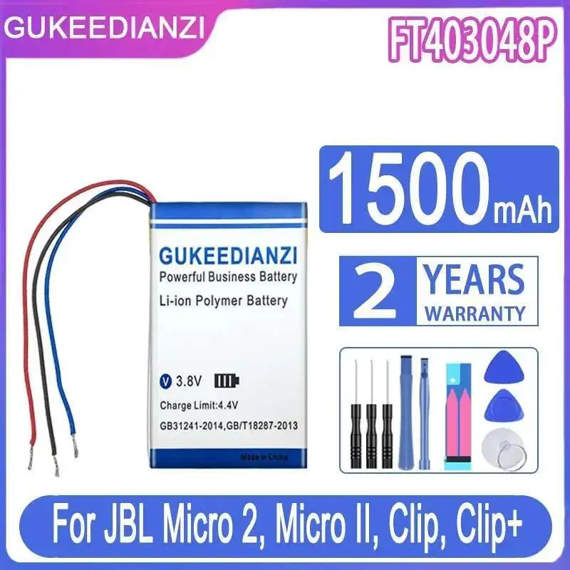 

Быстрая зарядка для Jbl Micro 2 Micro2 II, зажим + FT403048P, долговечный портативный аккумулятор для динамика Bluetooth, 1500 мАч