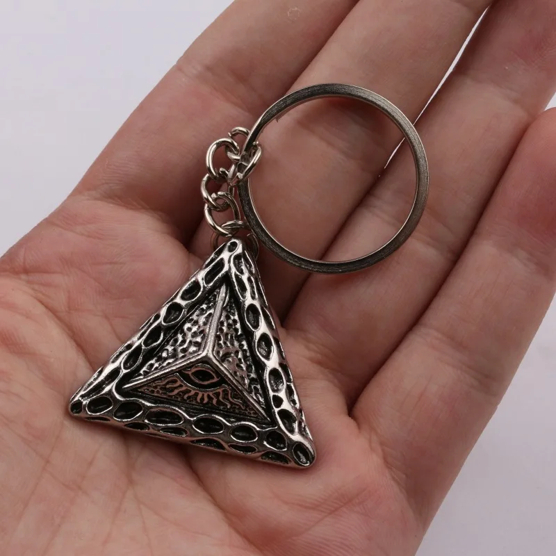 pyramid keychain Egyptian Egypt Pyramid All-Seeing Evil Eye Illuminati Keychain For Men Women Geometric Triangle Pendant Key