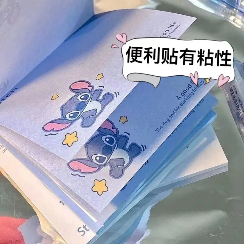 1PCS Cute Stitch Printed Sticky Post-It Notes Disney Peelable Niche Cartoon Animation Peripheral Memo Stationery Gift Wholesale