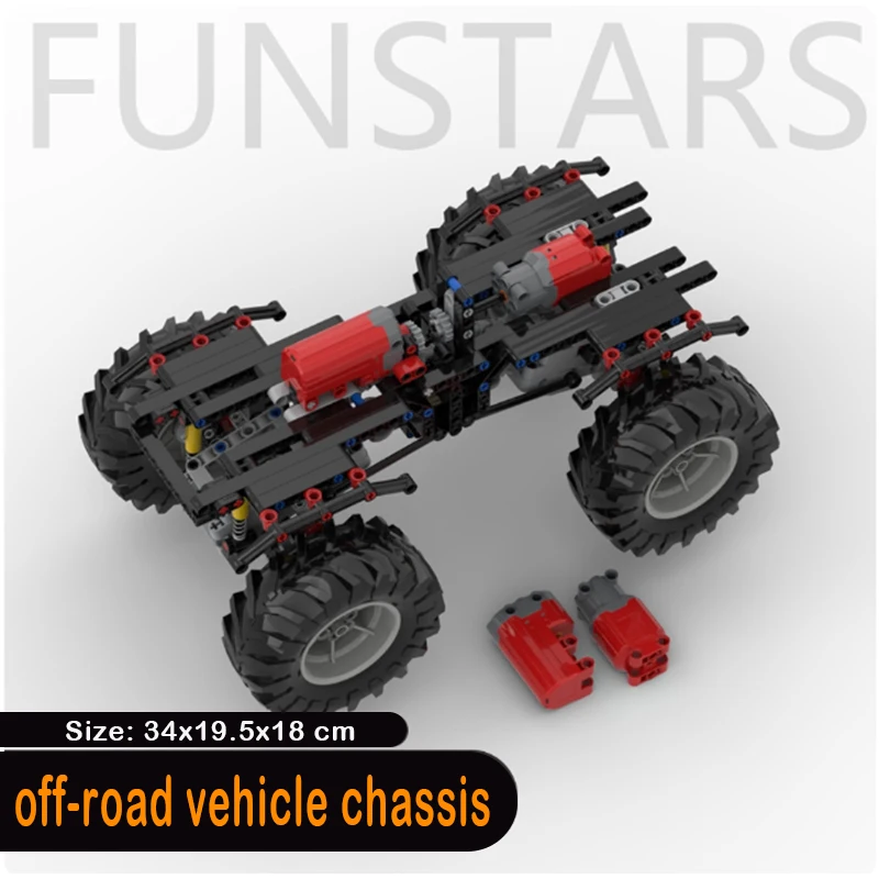 4WD التوجيه على الطرق الوعرة محور الهيكل اللبنات مع تعليق امتصاص الصدمات تعديل تسلق مركبة طفل لعبة تعليمية #6