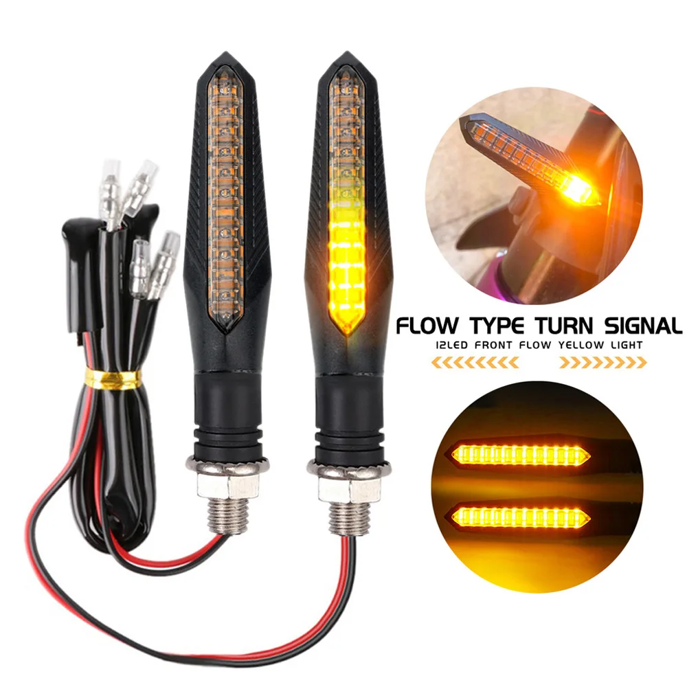 

12V Flowing Turn Lights Motorcycle 24 Leds Scanning Directonal Signal Lamp For Honda Chopper Kawasaki Suzuki Yamaha Ducati Buell