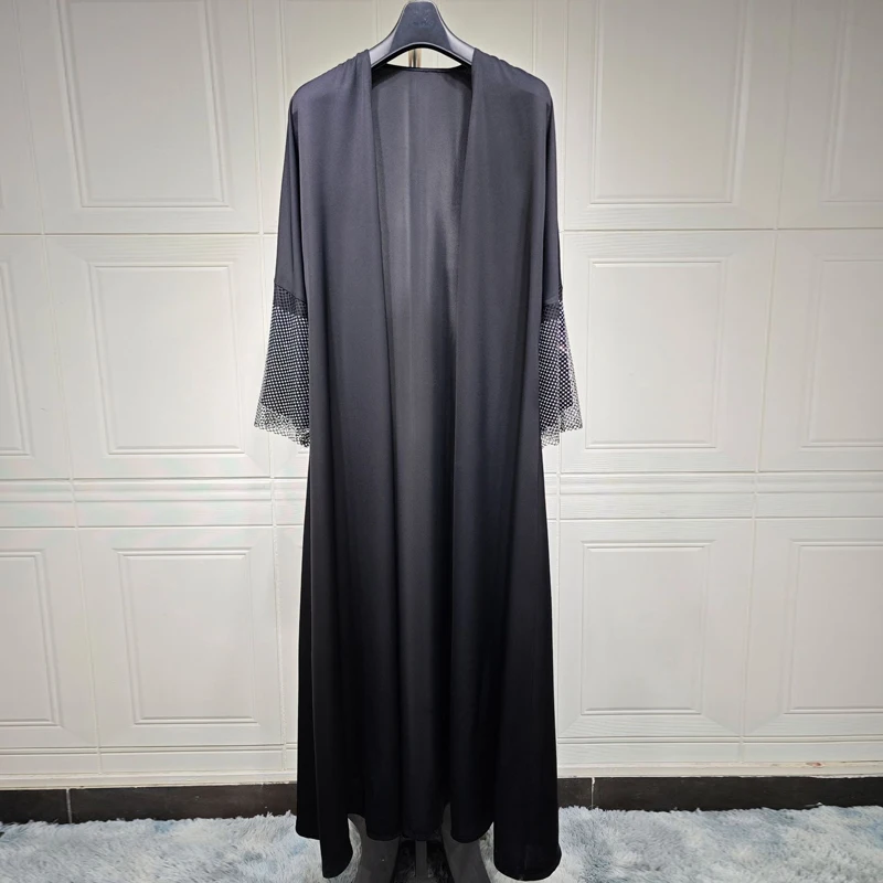 Diamond Kimono Damen Dubai Turkey Abayas For Women Modest Dress Musulmane Kaftan Oversized Muslim Robe Abaya Black