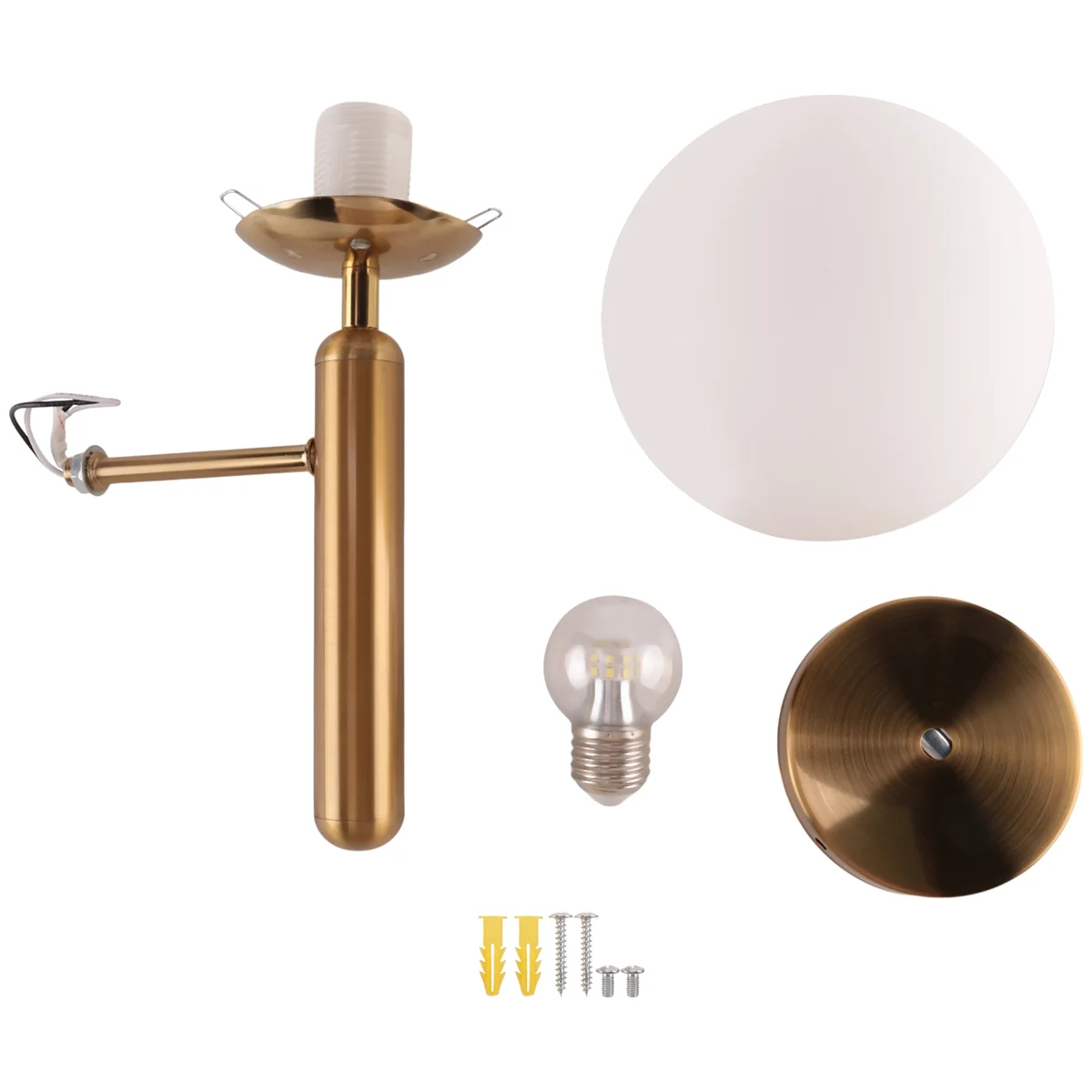 lampada da parete decorativa per camera Lampada da parete a LED decorativa Illuminazione Lampadario a sfera in vetro nordico Specchio da bagno Luce dorata moderna roun