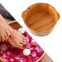 Baignoire de pieds baignoire de trempage de pieds seau de bain de pieds Portable en bois seau de bain de pieds pour la maison pied SPA salle de bain femmes hommes pieds de trempage 4