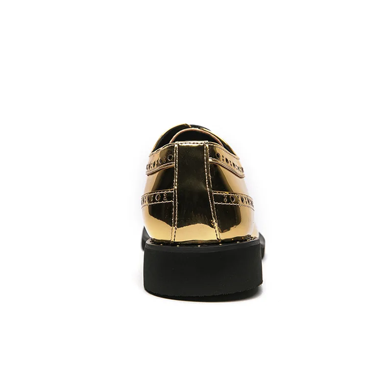 Lacquer leather shoes, business leather shoes, men's lacquered casual business color blocked leather shoes