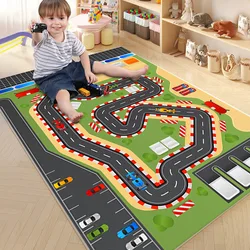 VIKAMA Cartoon Runway Carpet Parking Lot Road Children's Play Living Room Floor Mat Home Decoration Baby Non-Slip Crawling Mat