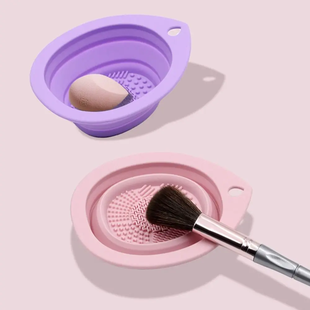 Morbidi pennelli per trucco multifunzionali Ciotola per pulizia Tappetino per pulizia in silicone pieghevole Ciotola per detergente per gel da donna