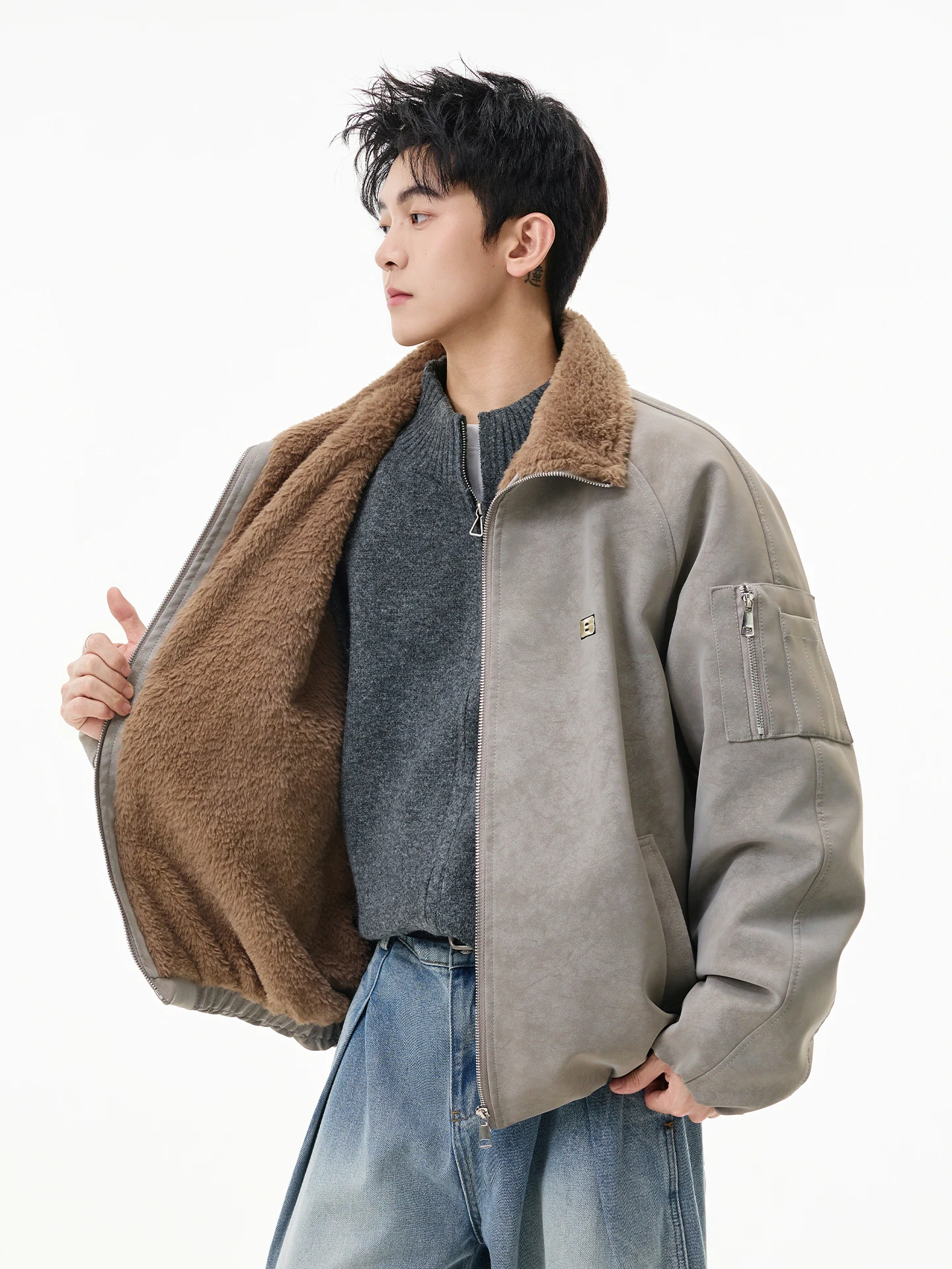 Men's Faux Leather Jacket Parkas Men 2025 Winter New Fleece Lined Thickened Trend Coats Male Stylish Comfort Warm Tooling Parkas