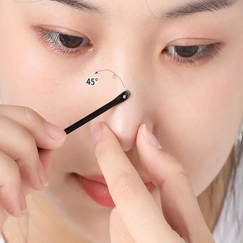 

Disposable Acne Squeezing Cotton Swab Tool Blackhead Removal Scraping Stick Blackhead & Pimple Extractor Nose Shovel Cleaning