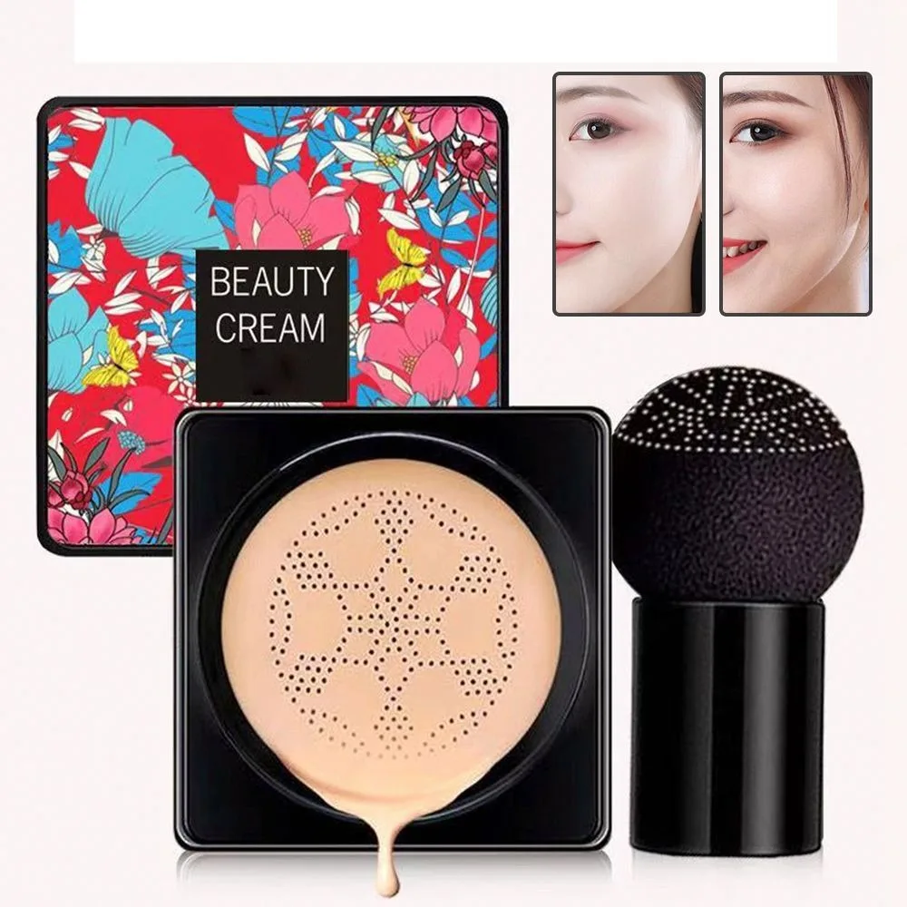 Oil Control Facial Base Primer With Puff Sponge Foundation Mushroom Head Face Makeup Air Cushion BB&CC Cream