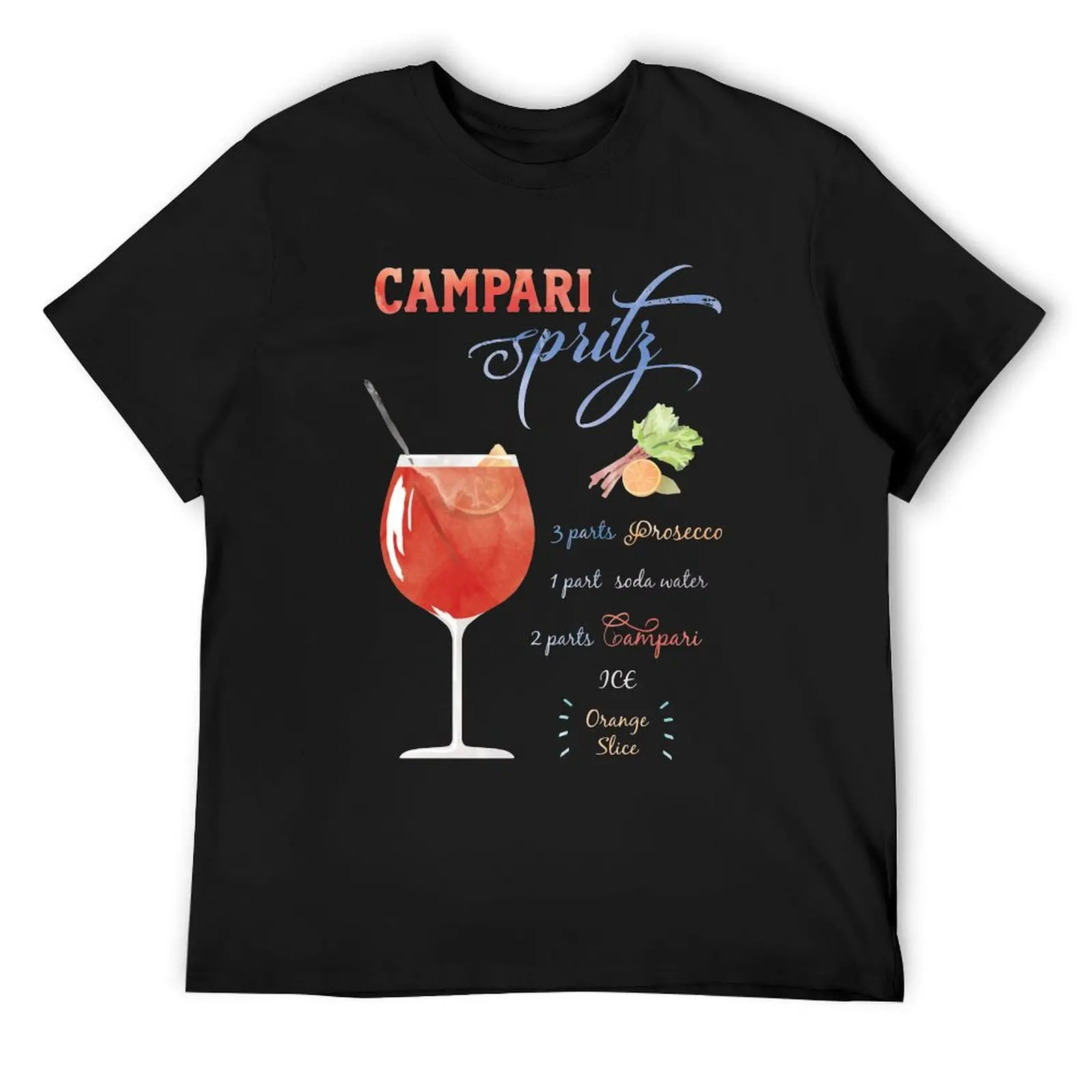 Campari Spritz Watercolour T-Shirt vintage anime clothes man clothes clothing for men