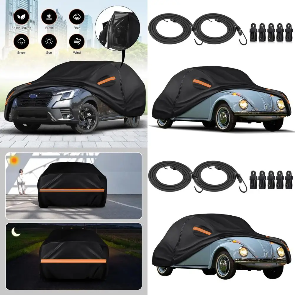 

Universal Waterproof Car Cover for 1960-1979 Volkswagen Beetle, 600D Oxford Cloth, Heavy Duty, Sun & Hail Protection, Door Zippe