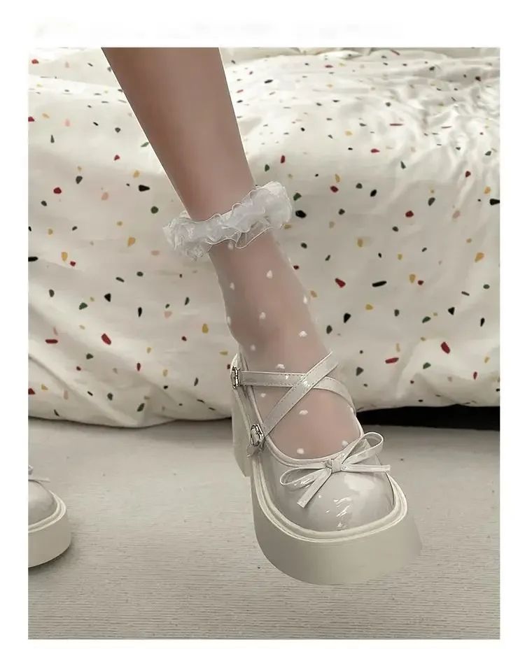 Damen-Pumps mit runder Zehenpartie für den Frühling, Mary Janes-Schuhe mit klobigem Absatz, Plateauschuhe für Damen, Kleiderschuhe für Studentinnen, Lolita-Schuhe mit Absatz für Damen – Detail 3