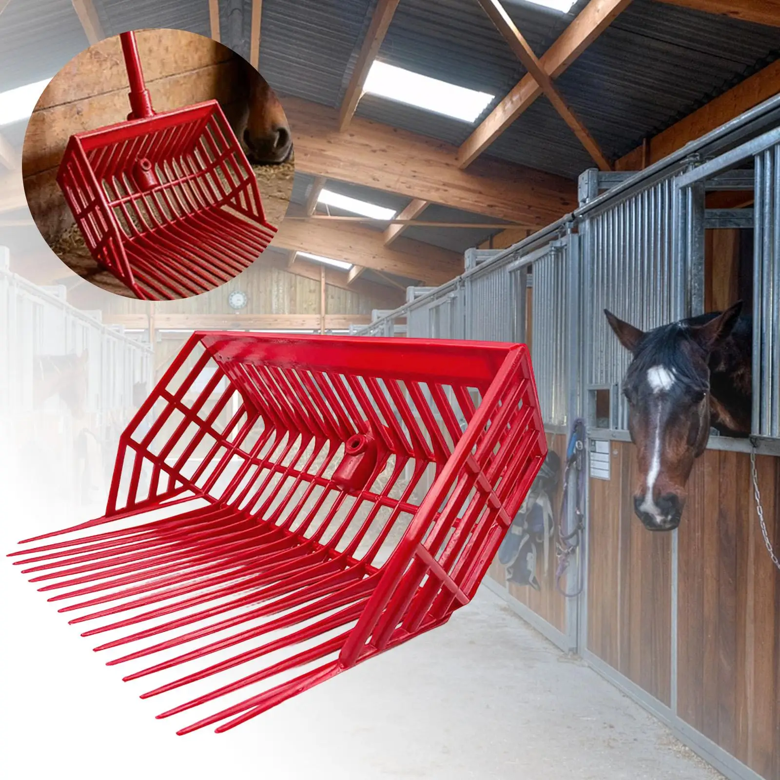 Pitchfork Garden Multipurpose ABS Manure Fork Head Durable Angled Tines Tool for Ranch Cleaning