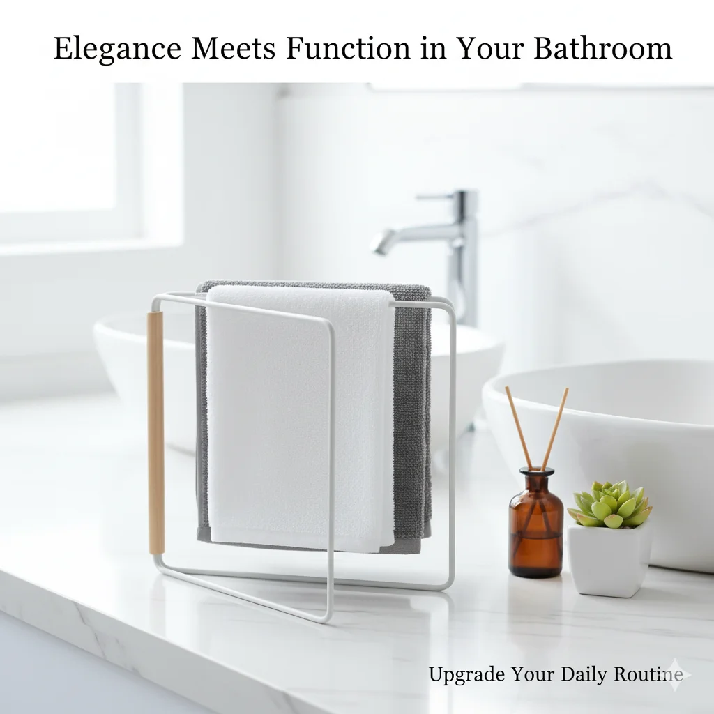 

Foldable Kitchen Towel Rack Japanese Design Vertical Storage Hanger For Drying Rags Countertop Organizer