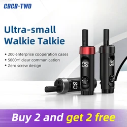 CBCBTWO 1Q Lápis Mini Walkie Talkie, Estação de rádio bidirecional portátil para restaurante e hotel, USB tipo C, 4 unidades