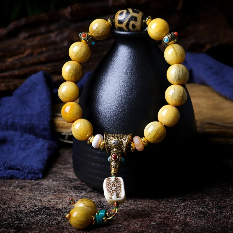 

Feng Kebao круглый культурный браслет с подвеской из бисера Dzi Zakiram для женщин и мужчин