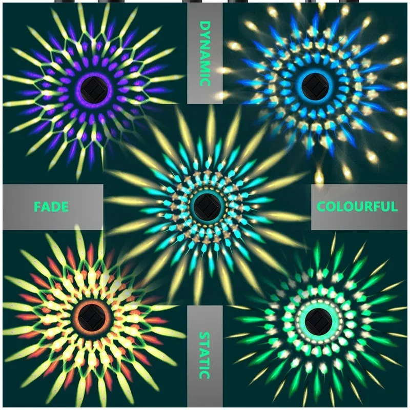 Solar Pathway Lights RGB Color Changing Outdoor Waterproof Garden Lamp Landscape Path Lights for Yard Patio Lawn Solar Light