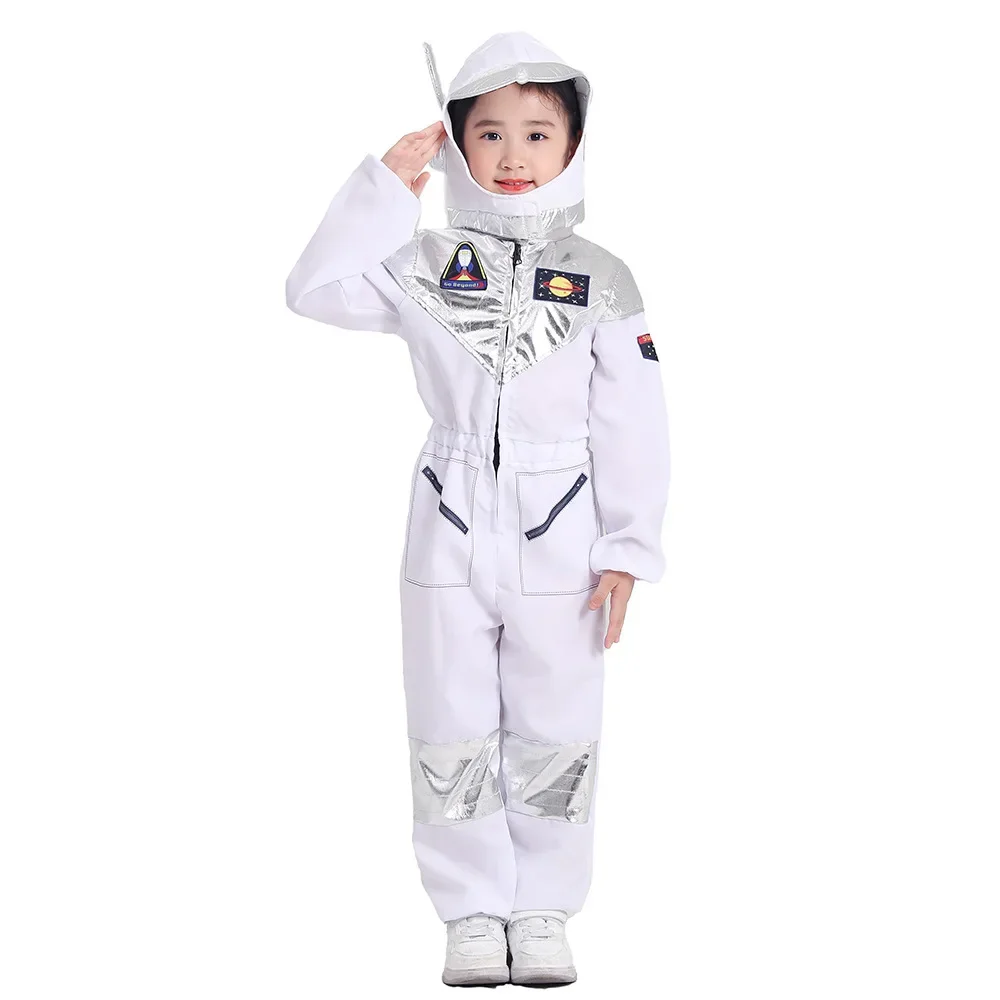 Children Boys Girls White Space Astronaut Costume Suitable For Book Week Halloween Carnival Out Space Themed Party Kids Costumes