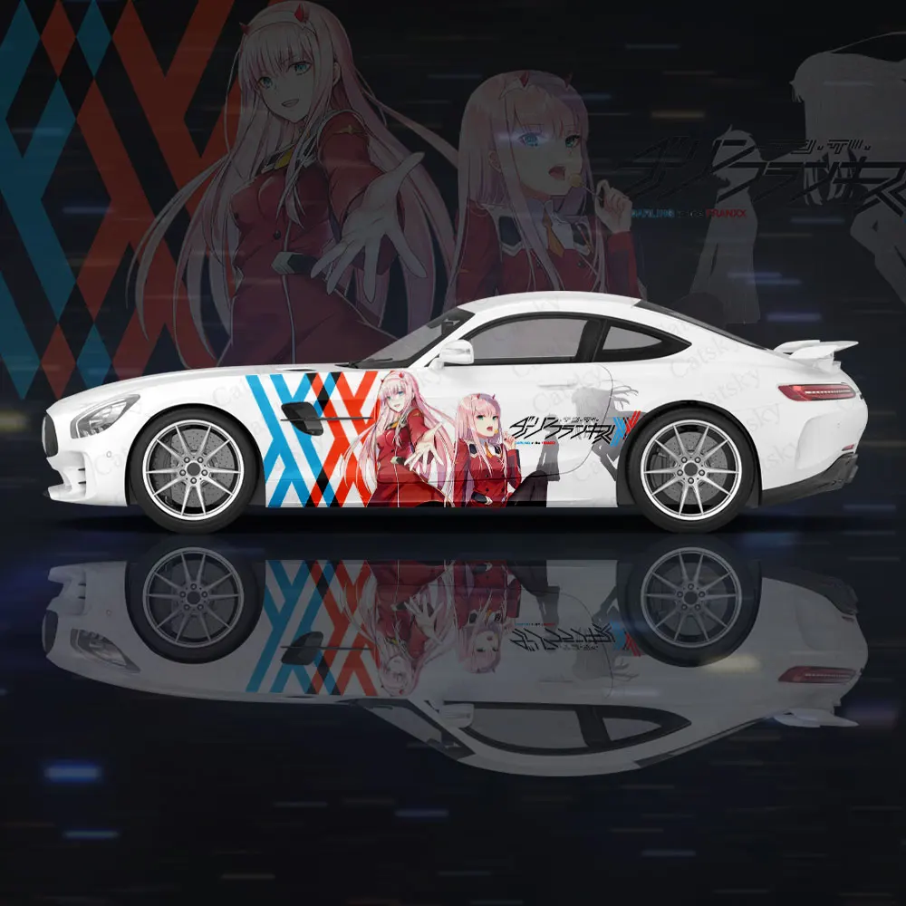 Zero Two 2pcs Car Sticker for Universal Large Car Decal Car Sticker for Univers Car Stickers Anime DARLING in the FRANXX