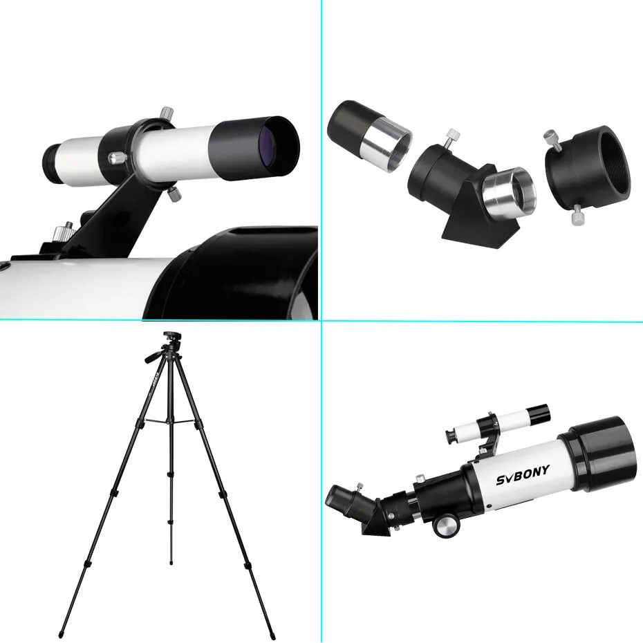 Télescope SVBONY SV501P pour adultes débutants, télescope réfractable astronomique pour planètes de lune cadeaux, télescope astronomique