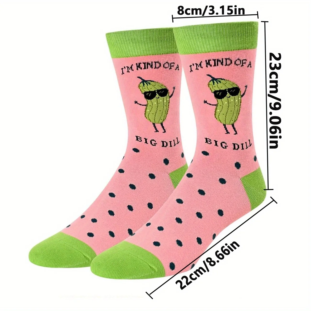 1pair Happy Funny Personality Novelty Fashionable Vegetable Bitter Melon Funny Socks Gift Ideas for Novelty Gifts for Men