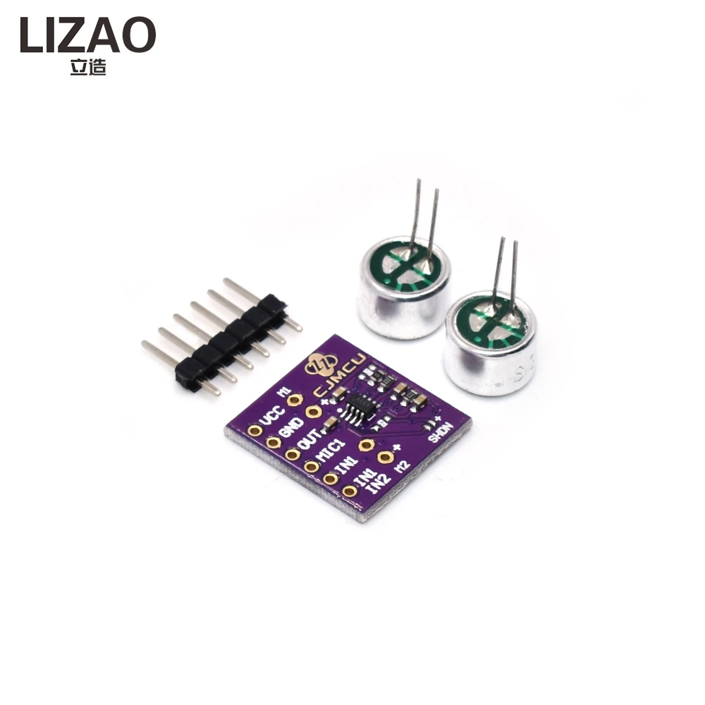 MAX9813H Microphone Amplifier Module, CJMCU-9813 Dual-Input Fixed-Gain Mic Amp with Integrated Bias