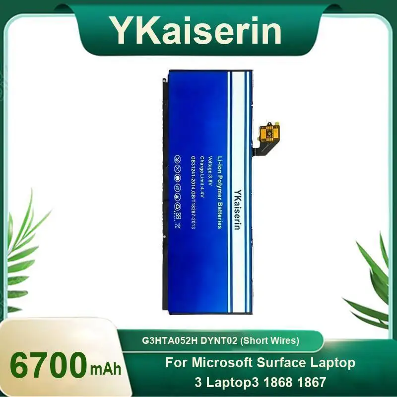 

G3HTA052H DYNT02 Short Wires For Microsoft Surface Laptop 3 Laptop3 1868 1867 6700Mah High-Performance Battery