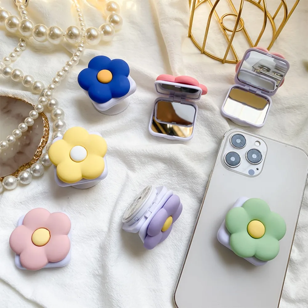 

Милая цветочная ручка для мобильного телефона Tok со складным зеркалом, складной держатель для телефона с милым цветком, удобная расширяющаяся подставка, кронштейн для подушки безопасности