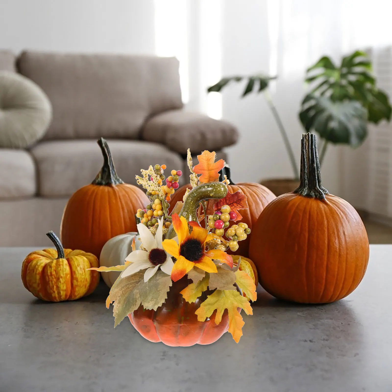 

Artificial Maple Leaf Pumpkin Decor Fall Decorations Autumn naments Centerpiece Table Accessories DurabilityPumpkin