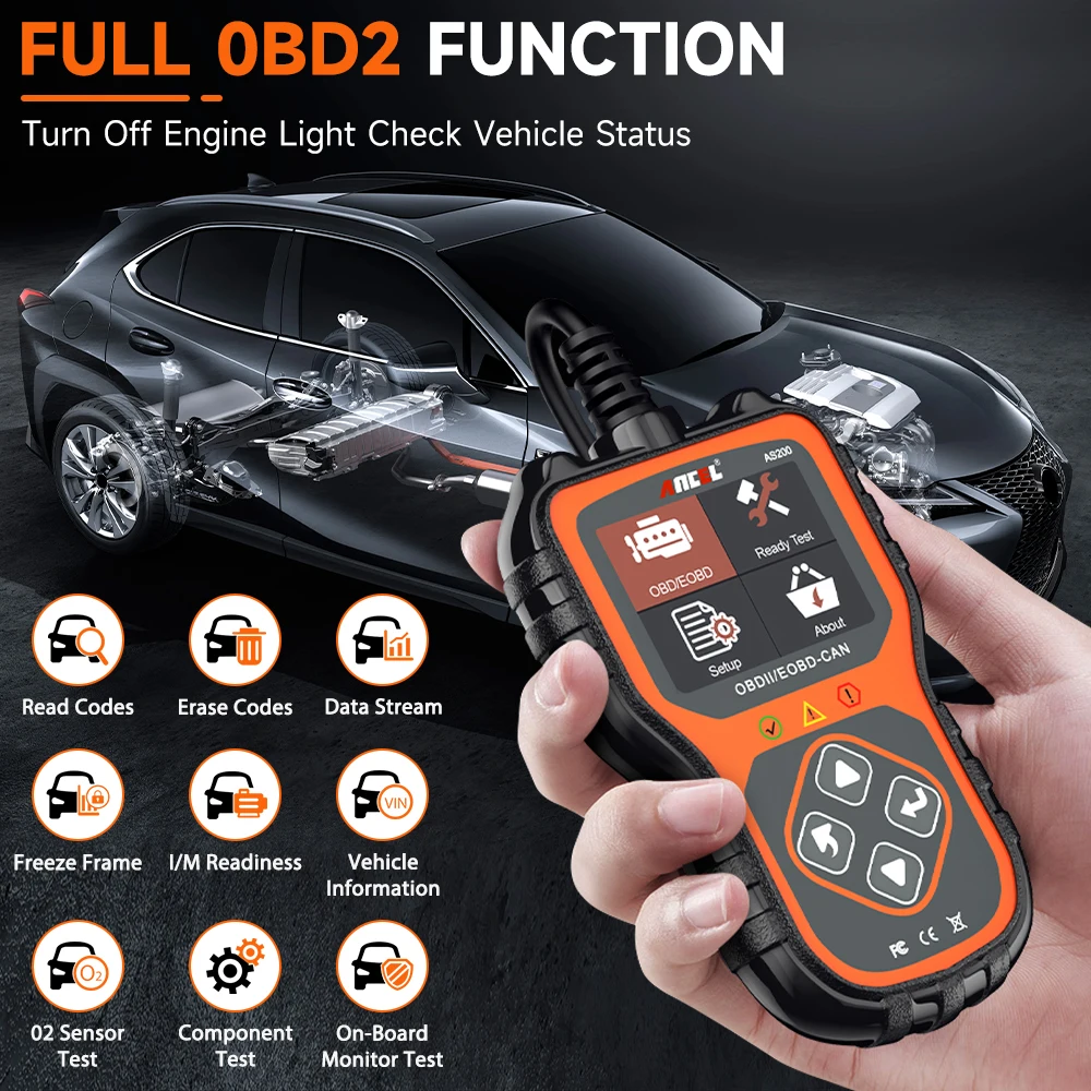 ANCEL AS200 Car OBD2 Scanner OBD2 Code Reader Check Engine Fault Data Stream Automotive Tools Automotive Diagnostic Tool