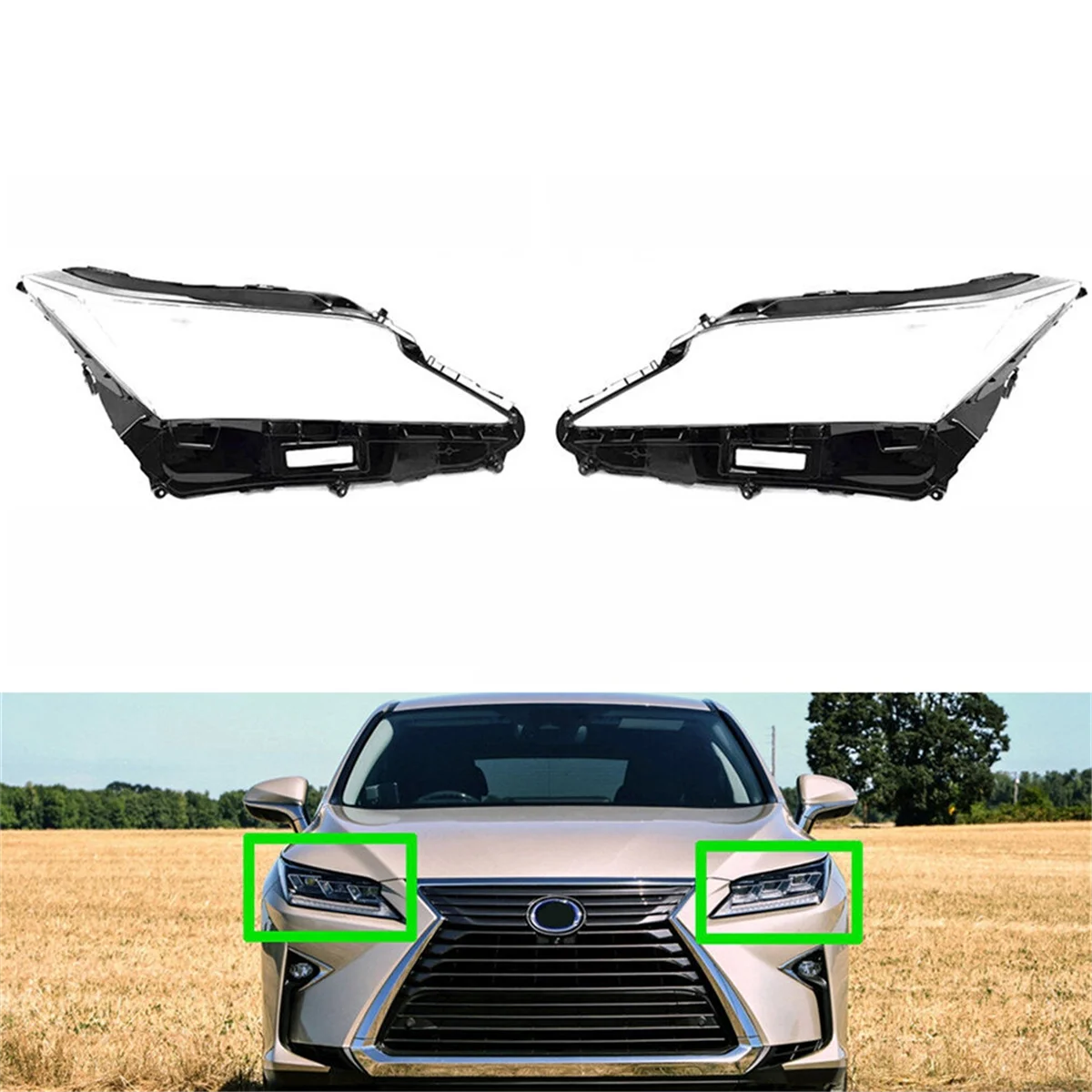 Left Car Headlight Lens Cover Head Light Lamp Shade Shell Lens Lampshade for Lexus RX300/RX350/RX450