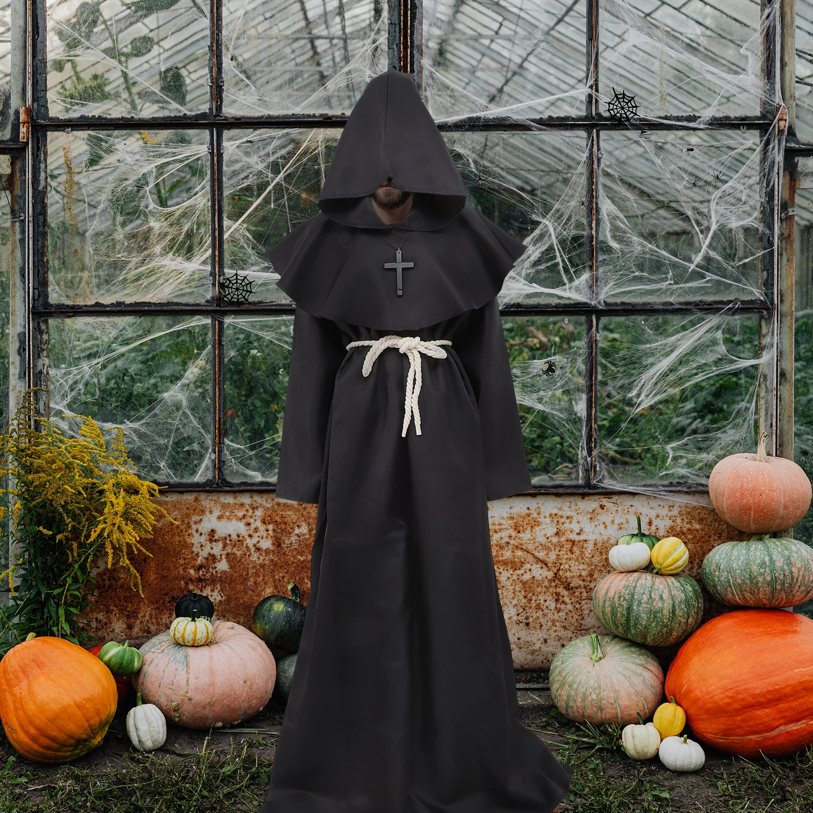 Stroje Cosplay Szata z Kapturem Średniowieczne Męskie Damskie Halloween Party Renesansowe Akcesoria