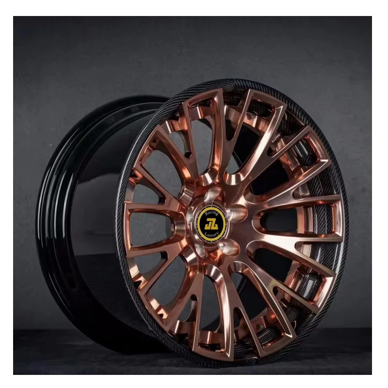 

JZ CNC 2-Piece Forged Carbon Fiber Wheels 5x120/5x114.3/5x112 Custom Rim Full Et 50mm Aluminium Alloy Popular for Passenger Cars