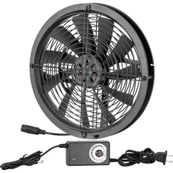 250mm 25cm DC Cooling Fan 12V 250X30mm with AC 110V 115V 220V 230V Power Cord Speed Controller Grow Tent Plant Adjustable