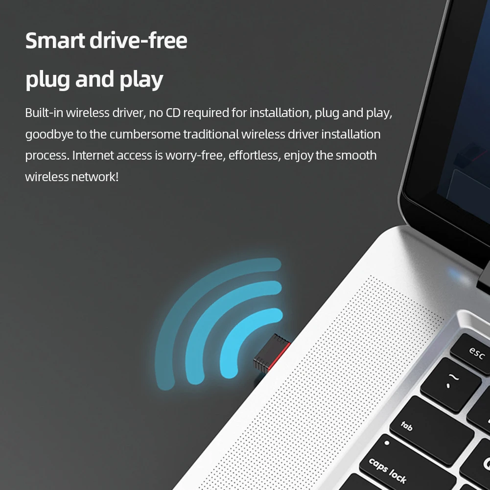 USB Network Adapter Driver Free WiFi Adapter AX Protocol Wireless Network Card 2.4GHz High Speed USB for Desktop Computer