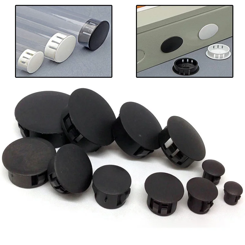 10-100pcPlastic ثقب المكونات المفاجئة على غطاء ثقب النايلون المقابس الغبار قبعات شقة رئيس محفوظة ثقب توصيل استخدام ل صندوق الطاولة ثقب إضافي